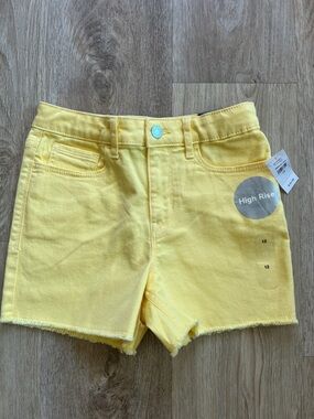 GAP Yellow High-Rise Frayed Hem Shorts